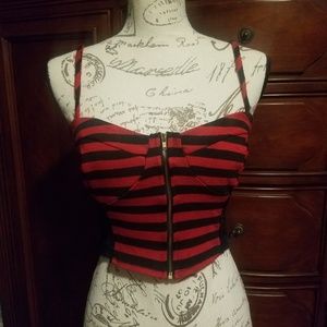 Black and red crop top